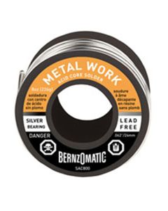 BernzOMatic Acid Core Solder, Silver Bearing, Lead Free, 8 oz, for Metal Work