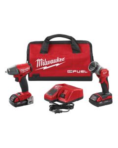 M18 FUEL 3/8 in. Impact Wrench and LED Light w/ (2) Batteries Kit
