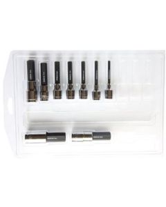 Hex Bit Socket Set, 9 Piece, ProHold Bits with Sockets, 4mm to 17mm, 2" Bit Length