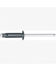 Alum Blk Split-Type Rivet Mould Att GM, Hole: 3/16", Panel/grip: 3/64"-11/32", Flange: 3/8", Qty