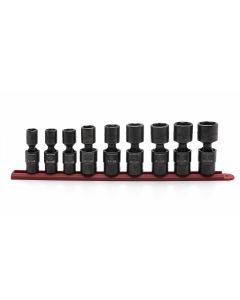9 Piece 1/2" Drive 6 Point SAE Pinless Universal Impact Sockets