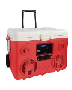 Sondpex KoolMAX 40 qt. Wheeled Cooler, Bluetooth PA System and Power Station, Red