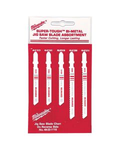 Milwaukee (5-Pack) of T-Shank Metal/Wood Cutting Jig Saw Blade Assortment