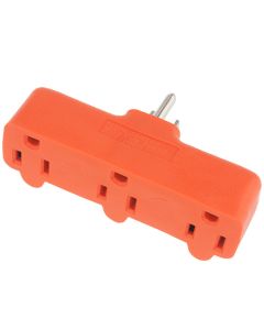 Bayco Electrical Adapter 15 Amp 3-Outlet Grounded Female to Single Grounded Male Plug