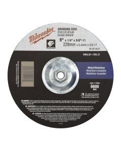9" x 1/4" x 5/8-11" Grinding Wheel (Type 27)