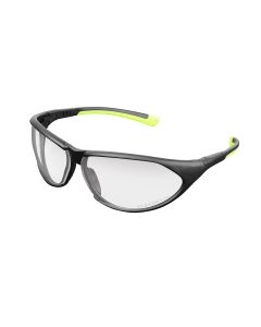 Flexzilla Pro Impact Resistant Protective Eyewear, Black Frames, Clear Lens, with Adjustable Temples and Protective Bag