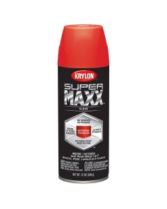 Krylon Supermaxx Paint+Primer; Gloss Mandarin; 12 oz. Aerosol