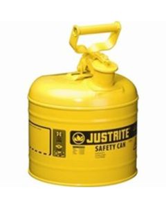 Yellow Metal Safety Can, Type 1, 2-1/2 Gallon Capacity, for Diesel Fuel and Other Flammable Liquids