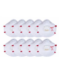 10-Pack N95 Valved Respirator