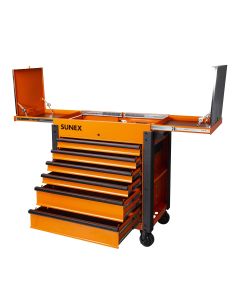Sunex Tools 6-Drawer Slide Top Service Cart, Orange