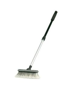 Flow Through Wash Brush, 8" Wide, with On/Off Water Control, Telescoping Handle Extends to 40"