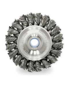 Bench Grinder Wire Wheel, 6" Diameter, .023 Knotted Wire, Narrow Face, 5/8"-1/2"" Arbor, 9,000 RPM