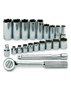 21 pc. 3/8" Drive 6-Point Std & Deep SAE Socket Set
