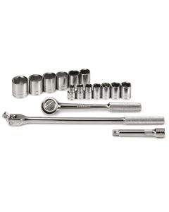 16 pc. 1/2" Drive 6-Point Std Fract SAE Socket Set