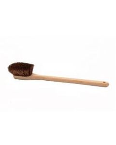 Utility Scrub Brush, Natural Stiff Palmyra Bristles, 21" Long Plastic Handle