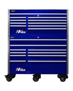 60" HXL Pro 9-Drawer Top Chest and 10-Drawer Roller Cabinet Combo. - Blue