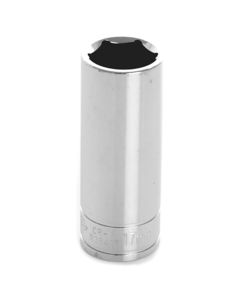 Chrome Socket, 3/8" Drive, 17mm, 6 Point, Deep