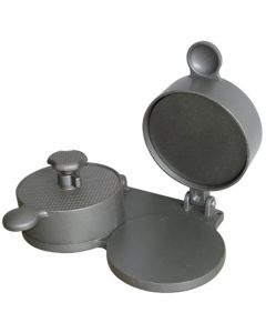 Double Patty Hamburger Press, Adjustable Thickness, Spring Plungers, Aluminum Construction