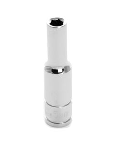 Chrome Socket, 1/4" Drive, 5mm, 6 Point, Deep