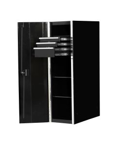 19" Side Locker, Black with Chrome Handles