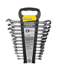13 Piece Reversible SAE Ratcheting Combination Wrench Set