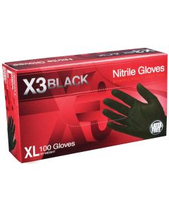 AMXBX348100 image(0) - XL X3 Powder Free, Textured, Black Nitrile