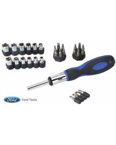 Ford Tools SAE and Metric Ratchet Screwdriver 34-Piece Set