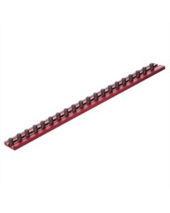 VIMMR12R20A image(0) - VIM Tools 12 in. Red Magrail TL Magnetic Socket Holder w/ 20 - 1/4 in. Studs