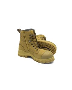 BLU992-030 image(0) - Blundstone 992 Steel Toe Lace Up Side Zip, Water Resistant, Bump Cap, Wheat