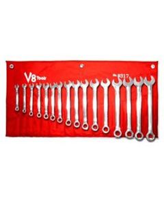 V8T9317 image(0) - 17PC STANDARD LENGTH COMBO WRENCH SET, MM
