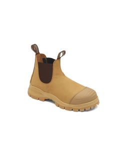 BLU989-065 image(0) - Blundstone 989 Steel Toe Elastic Side Slip-on Boots, Water Resistant, Bump Cap, Wheat