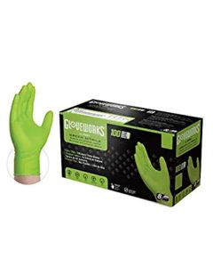 AMXGWGN44100 image(0) - Gloveworks HD Green Nitrile  Diamond Grip Medium