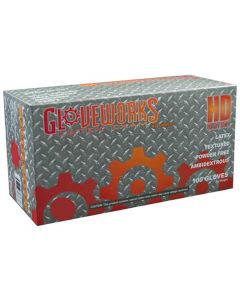 L Gloveworks HD P/F Textured Latex Gloves - Case