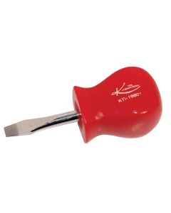 KTI19801 image(0) - Stubby Slotted Screwdriver with Red Square Handle