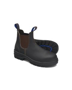 BLU140-100 image(0) - Blundstone 140 Steel Toe Elastic Side Slip-On Boots, Water Resistant, Stout Brown