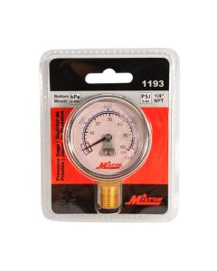 MIL1193 image(0) - Gage 1/4" NPT, 0-60 PSI  - Bottom Mount