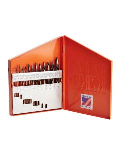 KNK13KK10 image(0) - KnKut 13 Piece Mechanics Length Step Point Drill Bit Set 1/16"-1/4" by 64ths