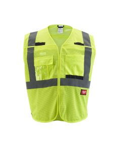 MLW48-73-5122 image(0) - Class 2 Breakaway High Visibility Yellow Mesh Safety Vest - L/XL