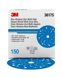 MMM36175 image(0) - 3M Hookit Blue Abrasive Disc Multihole 36175 (4PK)