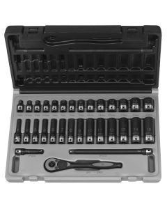 GRE89631MRD image(0) - 1/4" Dr. 31pc Metric Std & Deep Duo-Socket Set - 6