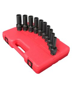 SOCKET SET IMPACT 1/2IN. DRIVE 10PC UNIV DEEP MET
