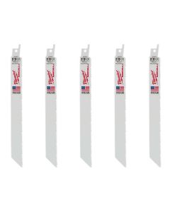 MLW48-00-5093 image(0) - 8" 8.5 TPI MUTLI-MATERIAL CUTTING SAWZALL RECIP SAW BLADES (5-PK)