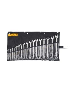 DWTDWMT19237 image(0) - DEWALT 18PC MM COMBO WRENCH SET