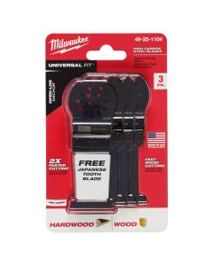 MLW49-25-1104 image(0) - Milwaukee OPEN-LOK 1-3/8" HCS WOOD BLADES 3PK + 1 JAPANESE TOOTH HARDWOOD BLADE