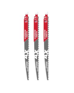 MLW48-00-5333 image(0) - 12" 3 TPI The AX™ with Carbide Teeth for Pruning & Clean Wood SAWZALL® Blade 3PK