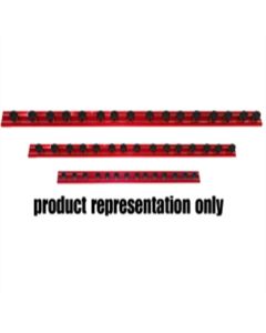 VIMMR16R20B image(0) - VIM Tools 16 in. Red Magrail TL Magnetic Socket Holder w/ 20 - 3/8 in. Studs