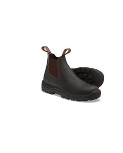 BLU490-130 image(0) - Blundstone 490 Soft Toe Elastic Side Slip-on Boot, Water Resistant, Kick Guard, Stout Brown