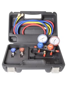 FJC6766P image(0) - R134a Aluminum Block Manifold Gauge Set