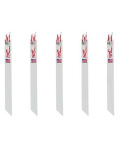 MLW48-00-5188 image(0) - 9" 18 TPI MEDIUM METAL CUTTING SAWZALL RECIP SAW BLADES (5-PK)