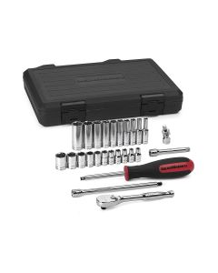 KDT80312 image(0) - 26 PC 1/4" DR 6 PT STD SAE SOCKET SET